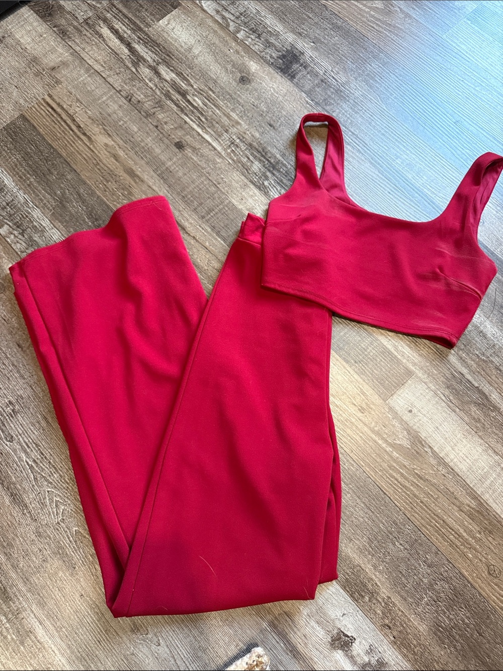 Lulu's Red Wide-Leg Jumpsuit Set